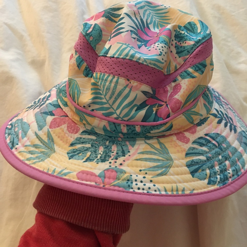 Tropical Floral Bucket Hat in Teal & Pink